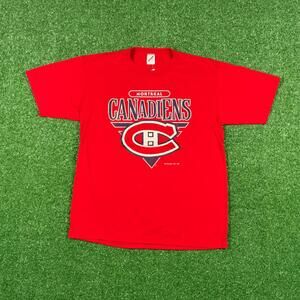 Vintage 1989 Montreal Canadiens NHL hockey red t shirt single stitch made in USA